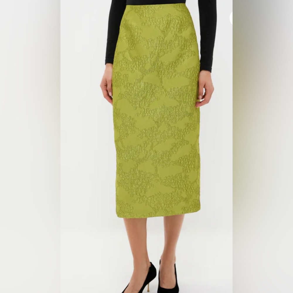 Tuckernuck Brocade Metallic Ellington Skirt size 0 lentil sprout pencil skirt